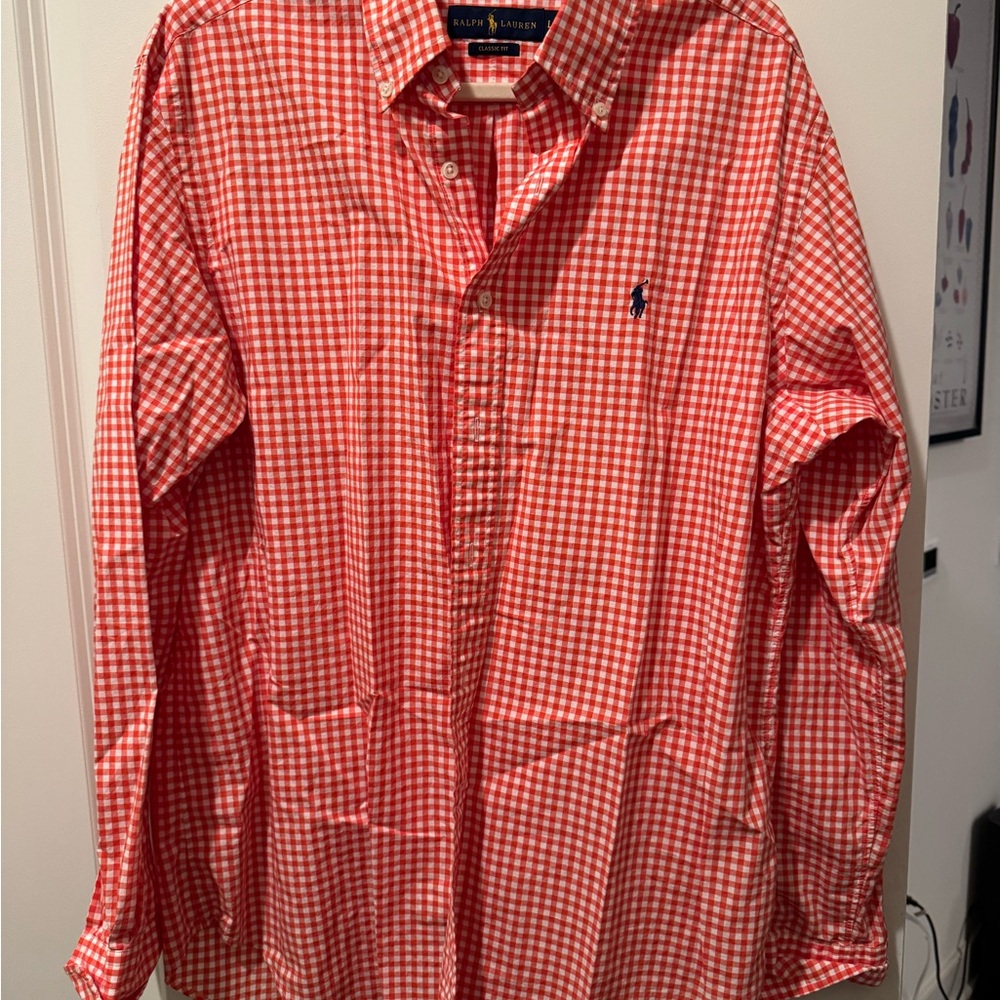 Ralph Lauren Orange Checkered Men's Shirt